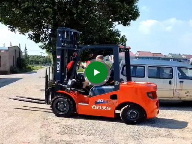 Heli K series, 3-ton fuel forklift, two-section 4-meter mast, 1.52-meter fork, with side shift